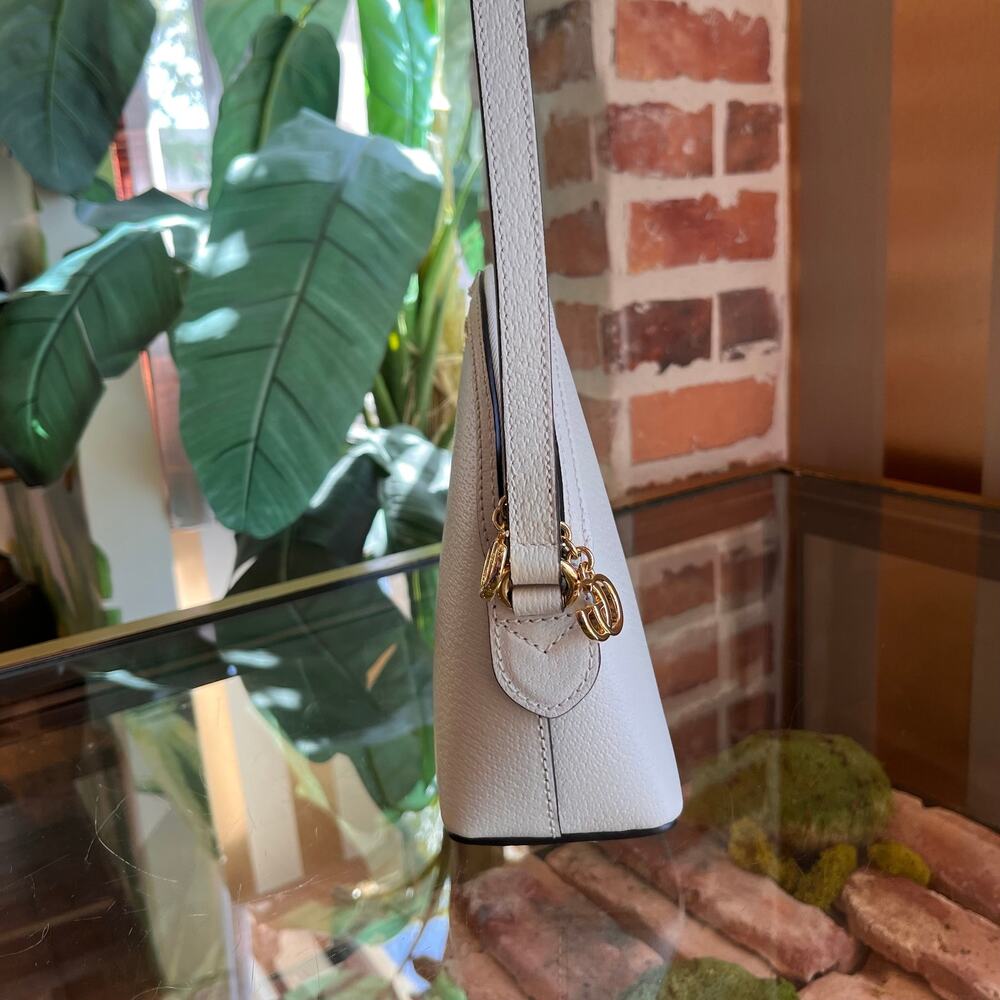 GUCCI Ophidia Small White Leather Web Vintage Crossbody Bag - Picture 3 of 8
